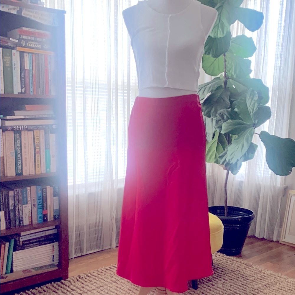 Rachel Zoe Punk Midi A-Line Skirt.